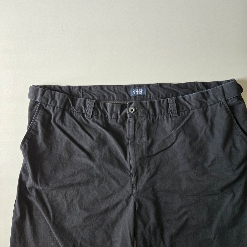 Harbor Bay Chino Pants Mens 50x28 Black Straight Leg 100% Cotton Casual Workwear - Picture 4 of 9